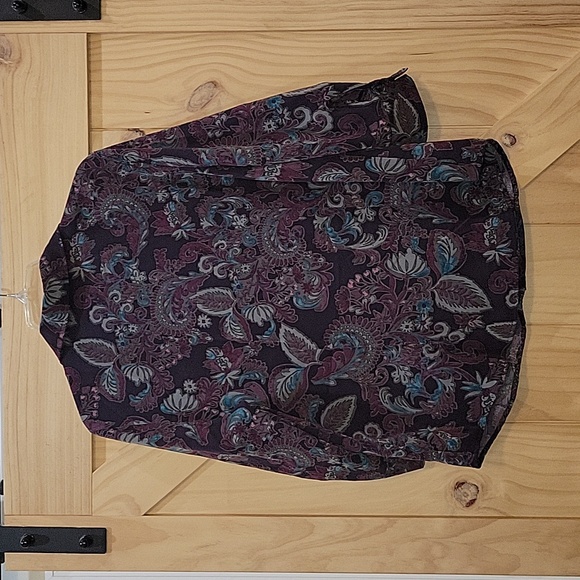 Croft & Barrow | Colorful Paisley Print Button Up Top | XL - Picture 6 of 7